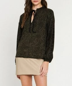 Buy 😍 ENDLESS ROSE 👩 women Metallic Knit Top 🎁