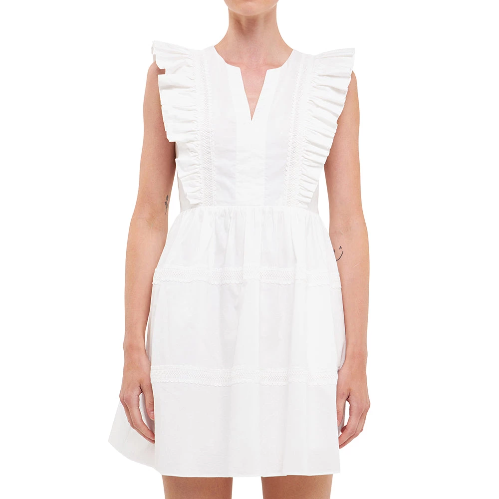 Outlet ๐ ENDLESS ROSE ๐ฉ women Lace Trimmed V Placketed Ruffled Mini ๐ฅ 4 Outlet ๐ ENDLESS ROSE ๐ฉ women Lace Trimmed V Placketed Ruffled Mini ๐ฅ - Image 4