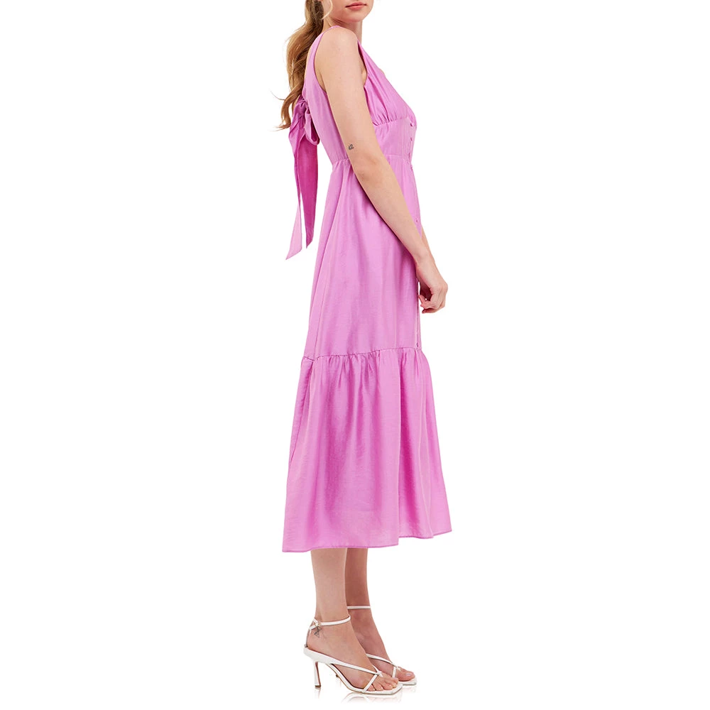 Discount 😀 ENDLESS ROSE 👩 women Front Button 👗 Dress with Back bow 🛒 3 Discount 😀 ENDLESS ROSE 👩 women Front Button 👗 Dress with Back bow 🛒 - Image 3