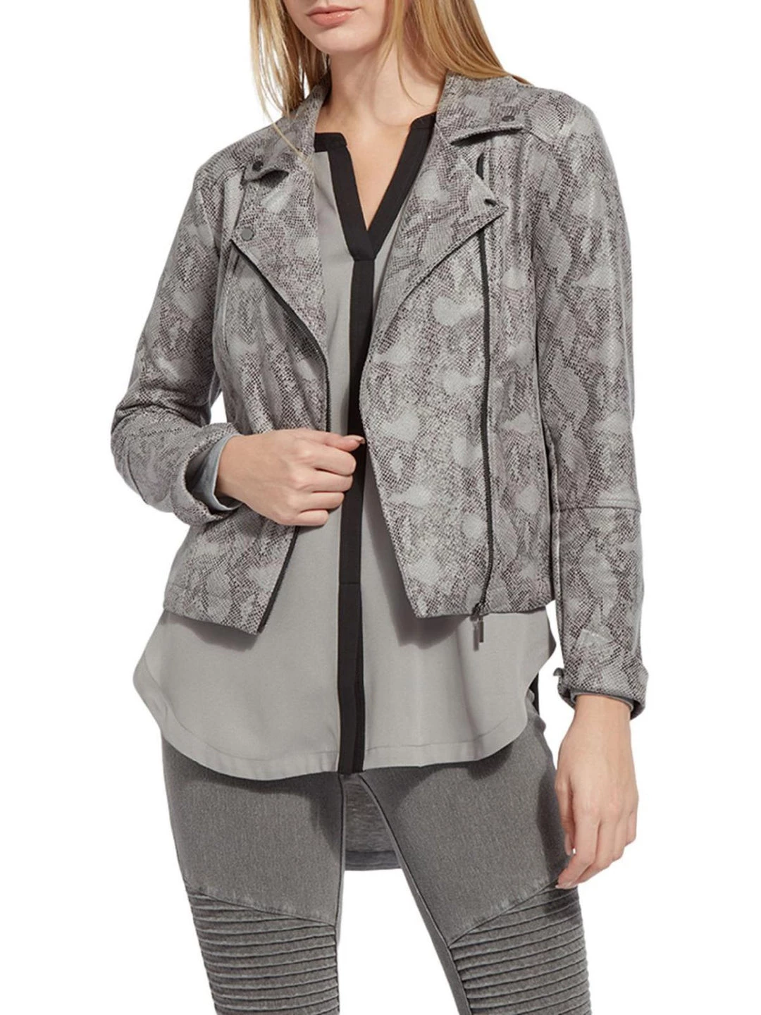 New 🔔 Lysse 👩 Womens Vegan Suede Snake Motorcycle Jacket 🎁 3 New 🔔 Lysse 👩 Womens Vegan Suede Snake Motorcycle Jacket 🎁 - Image 3