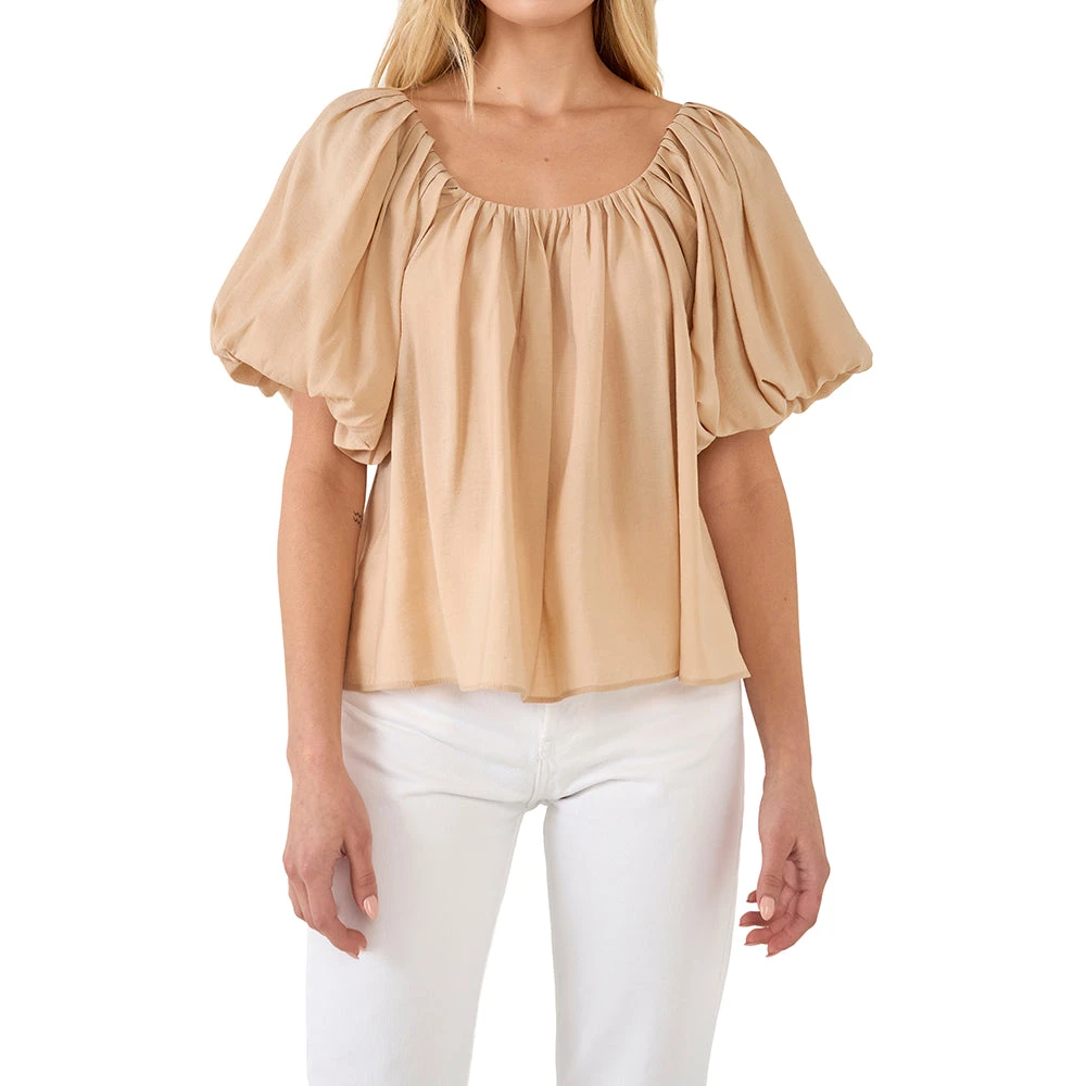 Hot Sale ✨ ENDLESS ROSE 👩 women Pleated Puff Sleeve Top ⭐ 4 Hot Sale ✨ ENDLESS ROSE 👩 women Pleated Puff Sleeve Top ⭐ - Image 4
