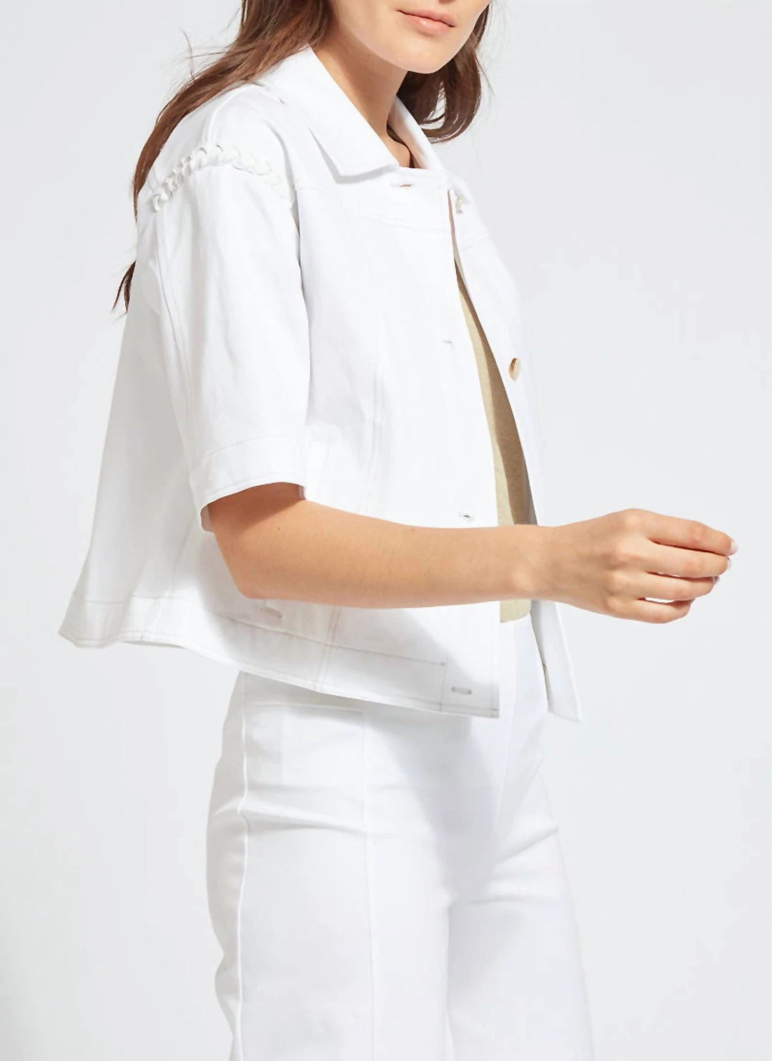 Budget 😀 Lysse 👩 women Wanderer Braided Crop Jacket in White 💯 3 Budget 😀 Lysse 👩 women Wanderer Braided Crop Jacket in White 💯 - Image 3