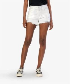 Deals ❤️ Kut From The Kloth 👩 women Jane High Rise Short in Optic White ❤️