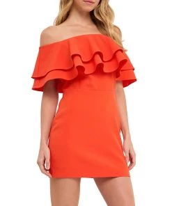 Outlet 💯 ENDLESS ROSE 👩 women Ruffled Off Shoulder Mini 👗 Dress ✔️ -White Mountain Shop 2d88d82330304bc6b5ccff8827ce2d3d ef572690 4847 4eff 97b1 6a6230f8548b 1080x