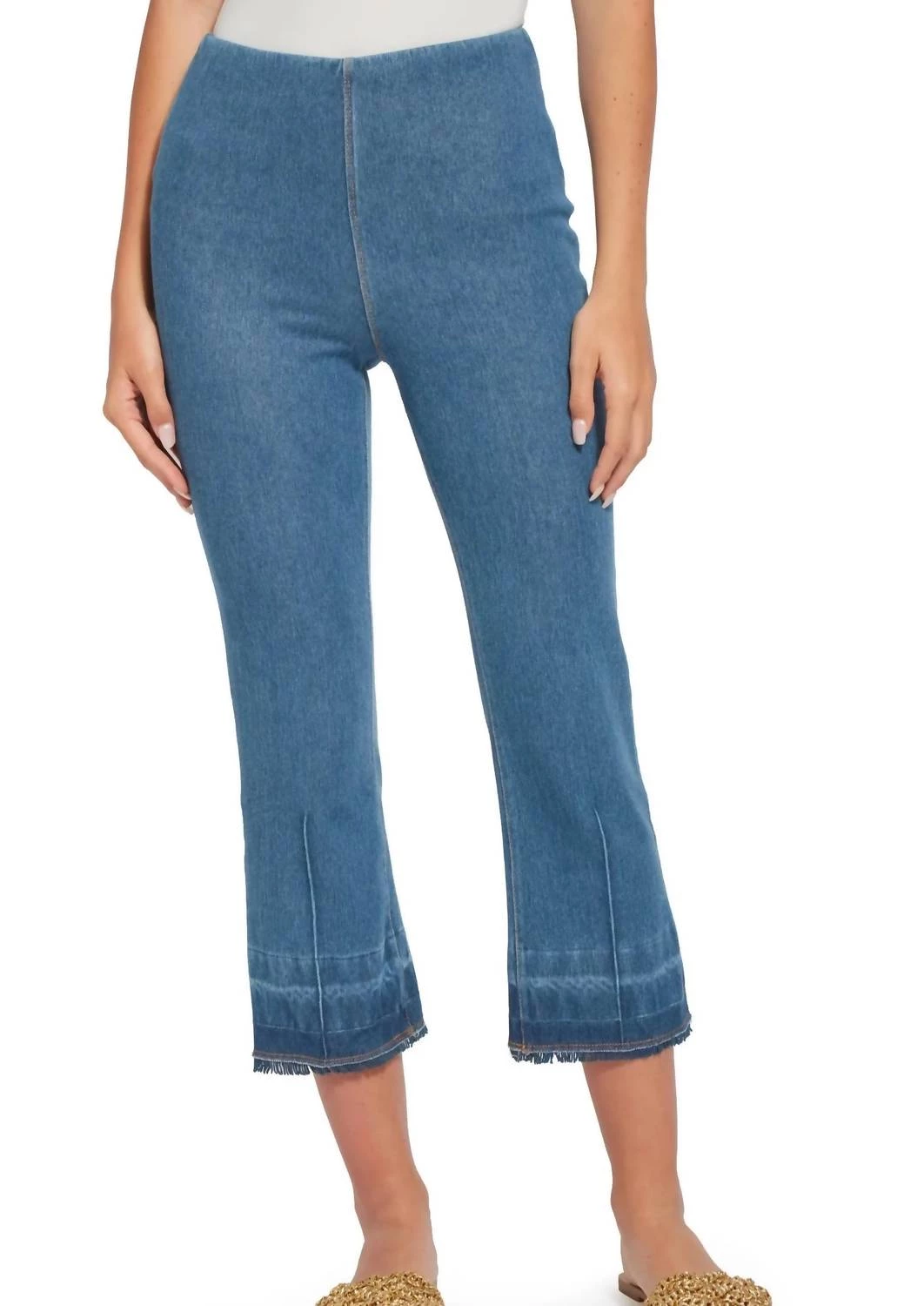 Deals ๐ Lysse ๐ฉ women Daria Contrast Hem Crop Denim Pant: in Mid Wash ๐ 1 Deals ๐ Lysse ๐ฉ women Daria Contrast Hem Crop Denim Pant: in Mid Wash ๐