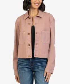 Best Pirce ๐ Kut From The Kloth ๐ฉ women Hattie Trucker Jacket in Dusty Rose ๐