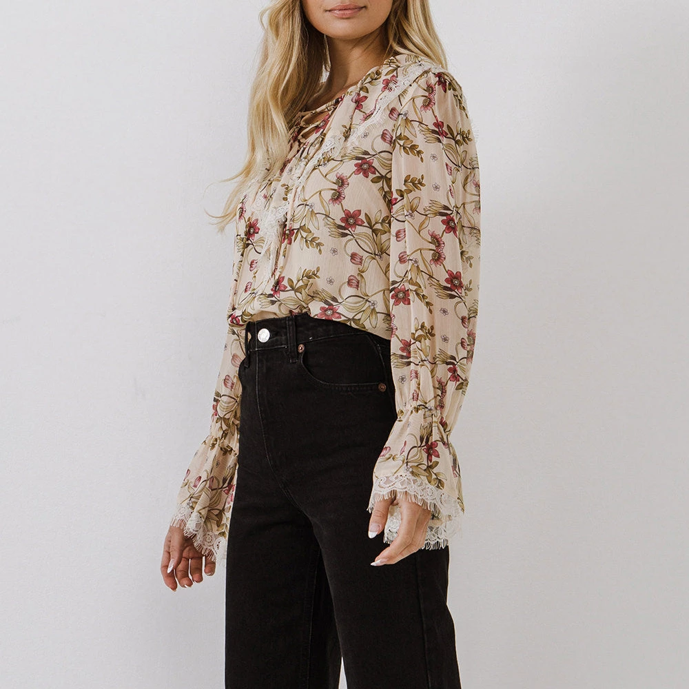 Brand new 🌟 ENDLESS ROSE 👩 women Heart Vine Lace UP Blouse ✨ 2 Brand new 🌟 ENDLESS ROSE 👩 women Heart Vine Lace UP Blouse ✨ - Image 2