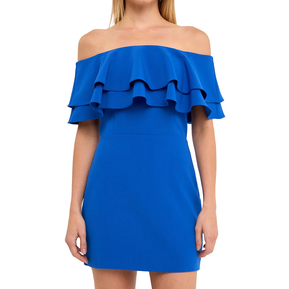 Outlet 🎉 ENDLESS ROSE 👩 women Ruffled Off Shoulder Mini 👗 Dress 👍 4 Outlet 🎉 ENDLESS ROSE 👩 women Ruffled Off Shoulder Mini 👗 Dress 👍 - Image 4