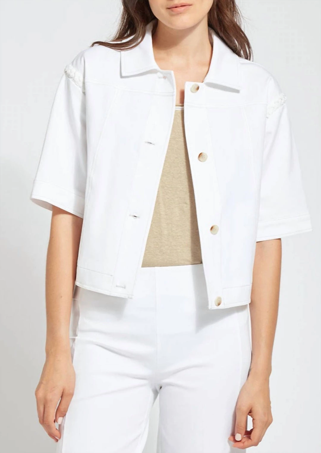 Budget 😀 Lysse 👩 women Wanderer Braided Crop Jacket in White 💯 1 Budget 😀 Lysse 👩 women Wanderer Braided Crop Jacket in White 💯