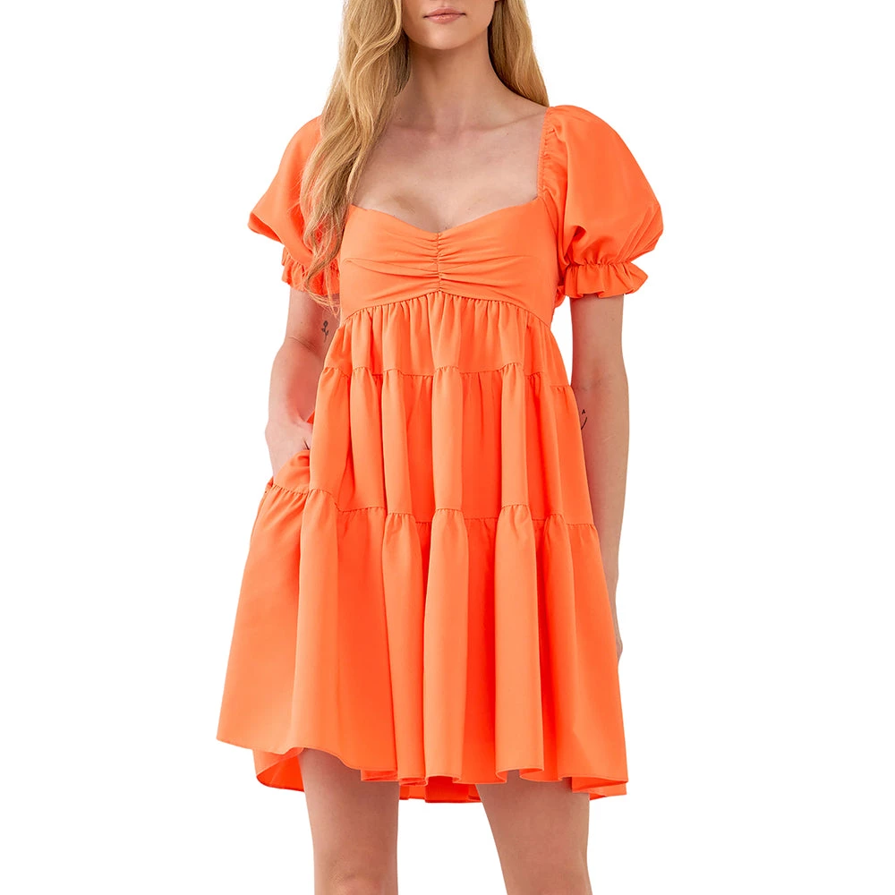 Buy 🔥 ENDLESS ROSE 👩 women Classic Sweetheart Tiered Mini with Puff Sleeves 😉 1 Buy 🔥 ENDLESS ROSE 👩 women Classic Sweetheart Tiered Mini with Puff Sleeves 😉