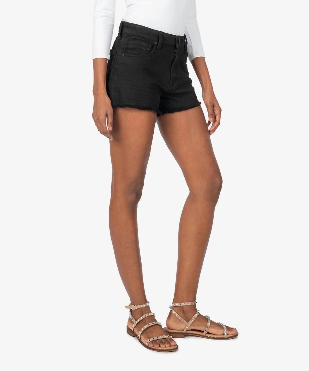 Best Sale 🔔 Kut From The Kloth 👩 women JANE HI/RISE BLACK SHORT in Black ✨ 2 Best Sale 🔔 Kut From The Kloth 👩 women JANE HI/RISE BLACK SHORT in Black ✨ - Image 2