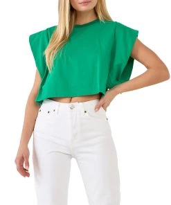 Coupon ✔️ ENDLESS ROSE 👩 women Drop Shoulder Cropped Top 😀