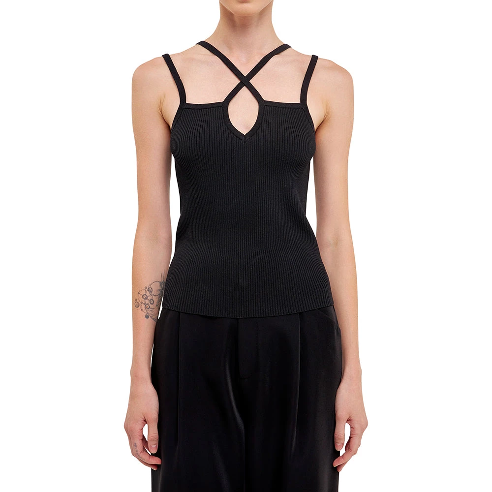 Hot Sale 😍 ENDLESS ROSE 👩 women Strap Detail Fitted Knit Top 👏 4 Hot Sale 😍 ENDLESS ROSE 👩 women Strap Detail Fitted Knit Top 👏 - Image 4