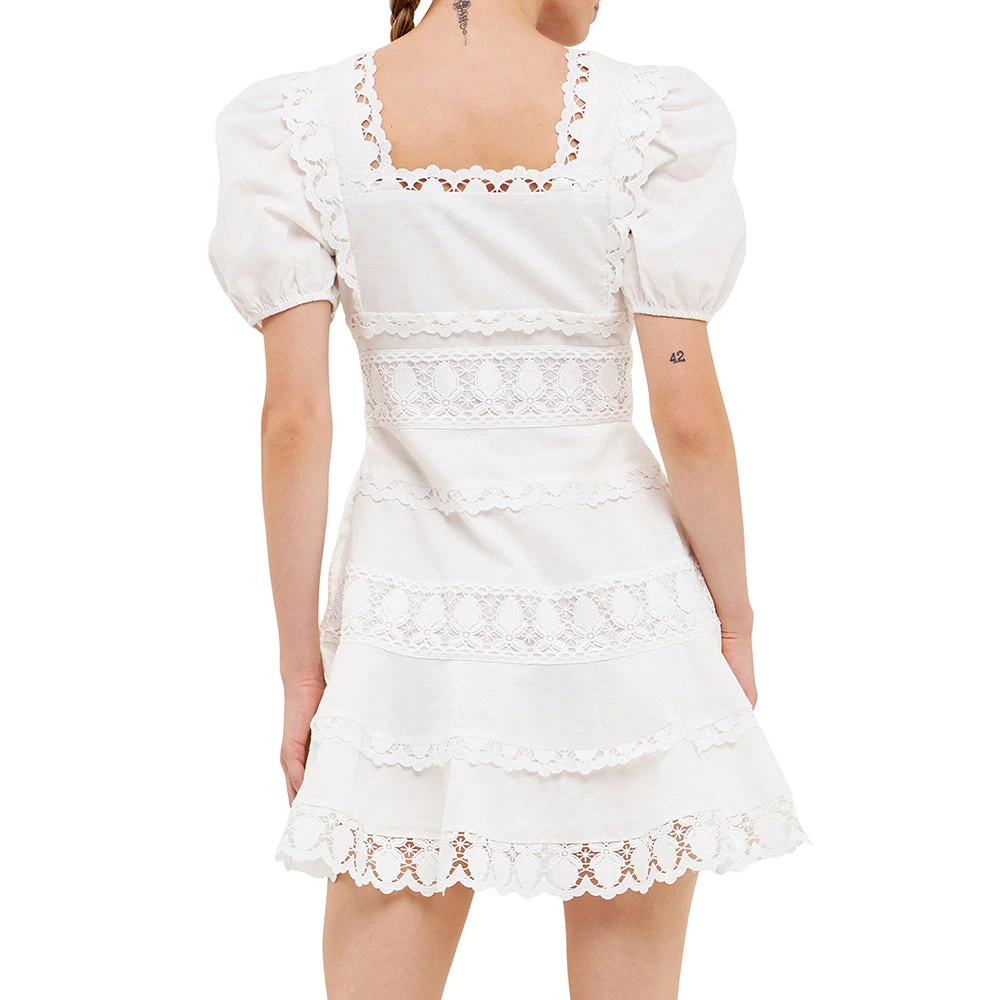 Hot Sale 👏 ENDLESS ROSE 👩 women Multi Lace Linen Mini 👗 Dress 👍 2 Hot Sale 👏 ENDLESS ROSE 👩 women Multi Lace Linen Mini 👗 Dress 👍 - Image 2