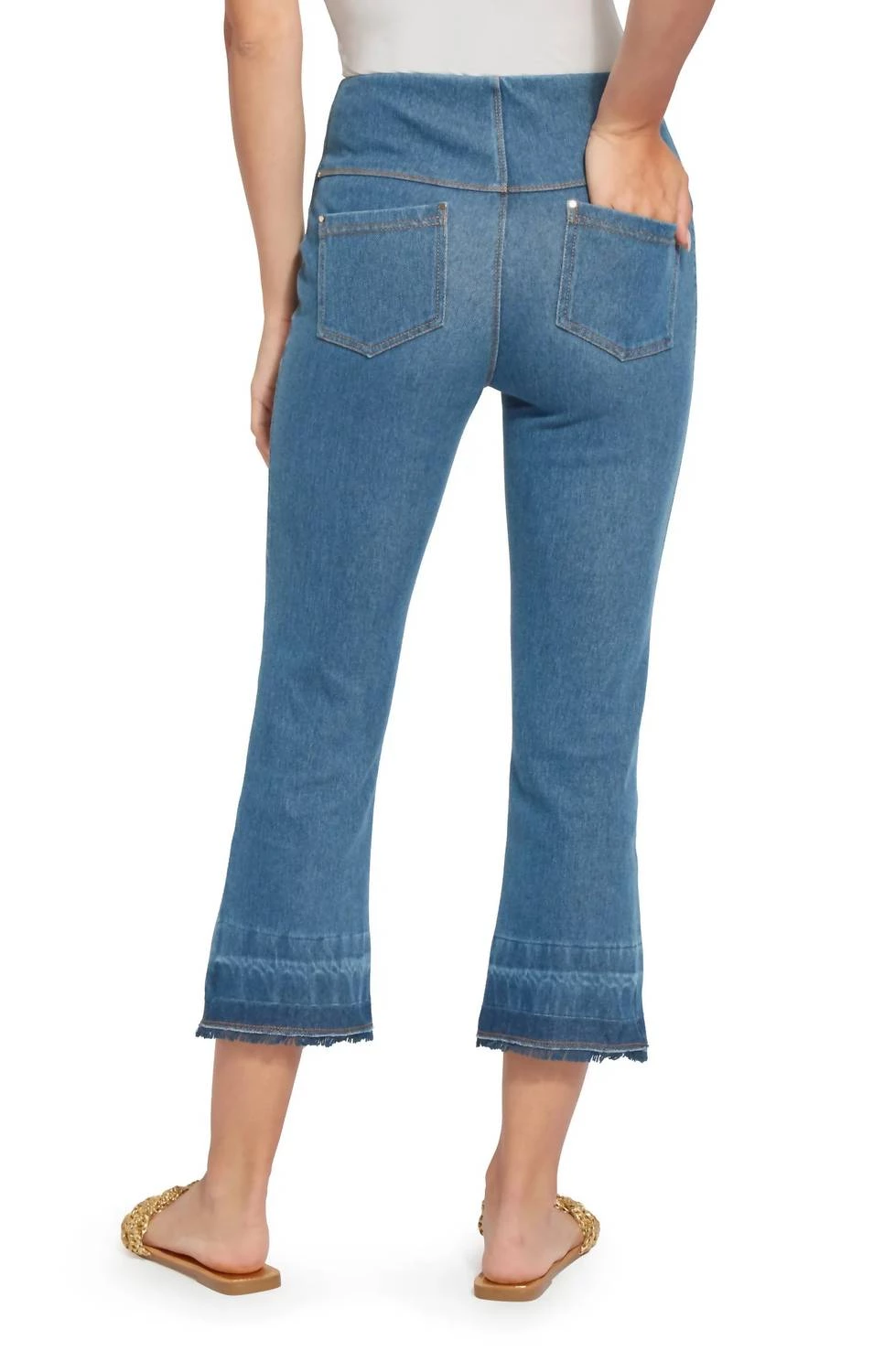 Deals ๐ Lysse ๐ฉ women Daria Contrast Hem Crop Denim Pant: in Mid Wash ๐ 3 Deals ๐ Lysse ๐ฉ women Daria Contrast Hem Crop Denim Pant: in Mid Wash ๐ - Image 3