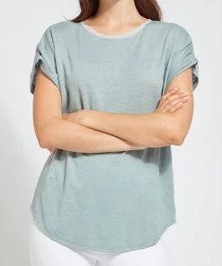 Top 10 😉 Lysse 👩 women Velma Ruched Sleeve Top in Menthol ✔️