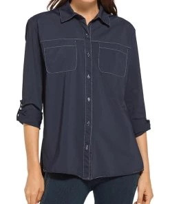 Buy 😀 Lysse Camper Sporty 👩 Womens Casual Loose-Fit Button-Down Top ✔️