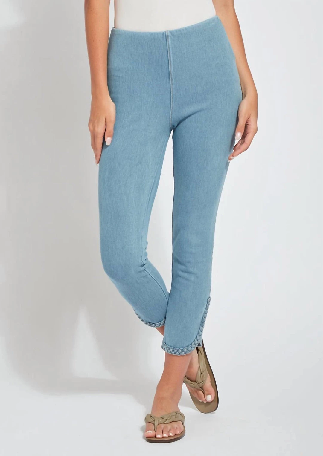 Flash Sale ๐งจ Lysse ๐ฉ women Happy Hour Braided Crop Pant in Bleached Blue โญ 1 Flash Sale ๐งจ Lysse ๐ฉ women Happy Hour Braided Crop Pant in Bleached Blue โญ