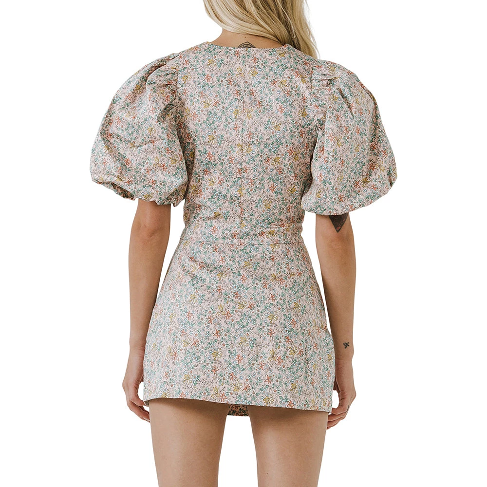 Best Pirce ๐ ENDLESS ROSE ๐ฉ women Floral Puff Sleeve Cropped Top โ 2 Best Pirce ๐ ENDLESS ROSE ๐ฉ women Floral Puff Sleeve Cropped Top โ - Image 2