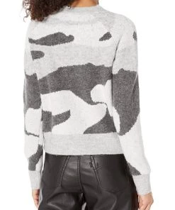 New 🥰 Kut From The Kloth 👩 women Zya Pullover Sweater With Raglan Sleeves in Black/Grey 🔔