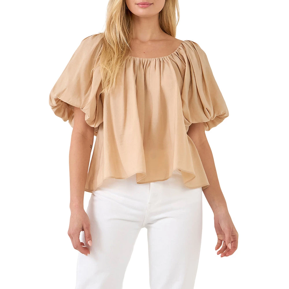 Hot Sale ✨ ENDLESS ROSE 👩 women Pleated Puff Sleeve Top ⭐ 1 Hot Sale ✨ ENDLESS ROSE 👩 women Pleated Puff Sleeve Top ⭐