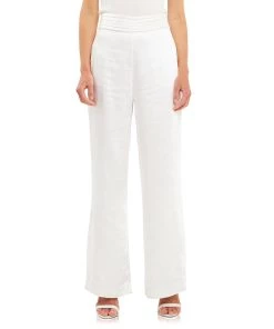 Promo ✔️ ENDLESS ROSE 👩 women Satin Tuxedo Wide Leg Trousers 👍