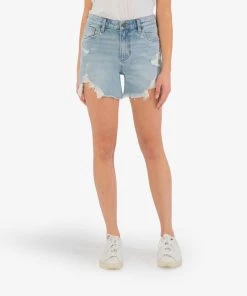 Coupon ✔️ Kut From The Kloth 👩 women Jane High Rise Short Fray Hem in Consistent 🤩