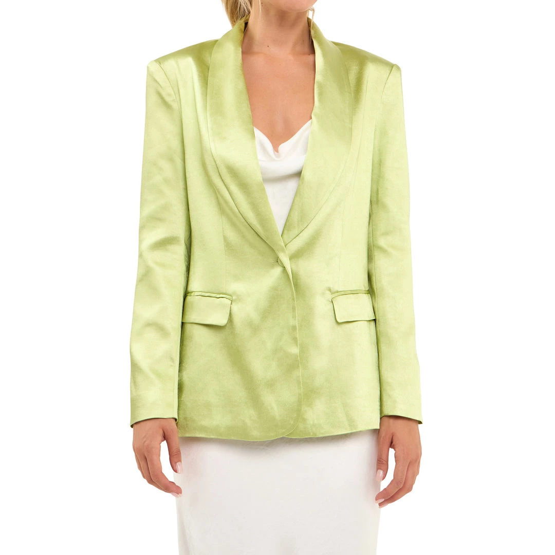 Cheap 🎁 ENDLESS ROSE 👩 women Satin Blazer 🎁 4 Cheap 🎁 ENDLESS ROSE 👩 women Satin Blazer 🎁 - Image 4