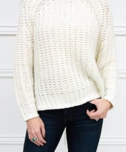 Budget 😍 Kut From The Kloth 👩 women Page Chunky Crew Neck Sweater in Ivory ✨