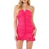 Cheap 😍 ENDLESS ROSE 👩 women Ruched Halter Mini 👗 Dress 🔔