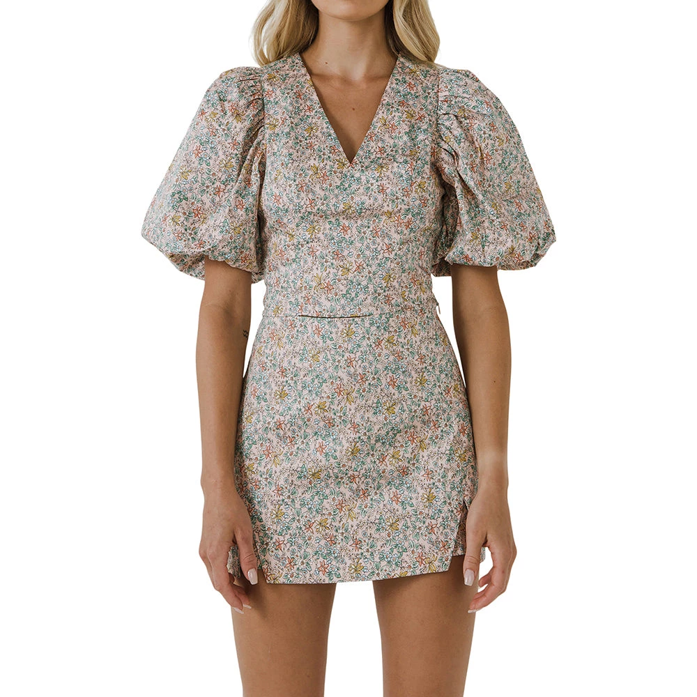 Best Pirce ๐ ENDLESS ROSE ๐ฉ women Floral Puff Sleeve Cropped Top โ 3 Best Pirce ๐ ENDLESS ROSE ๐ฉ women Floral Puff Sleeve Cropped Top โ - Image 3