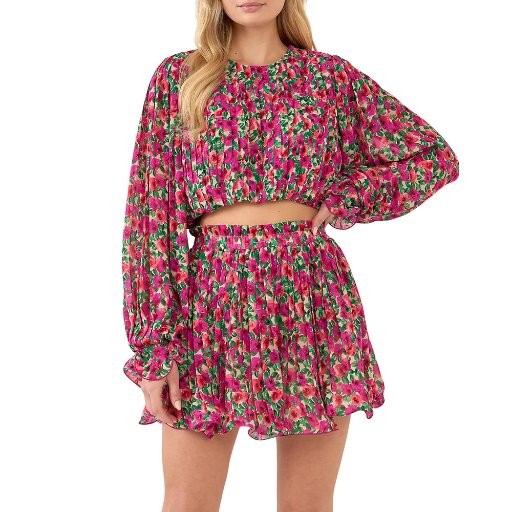 Best Sale 🎉 ENDLESS ROSE 👩 women Floral Pleated Bubbled Top 🛒 1 Best Sale 🎉 ENDLESS ROSE 👩 women Floral Pleated Bubbled Top 🛒