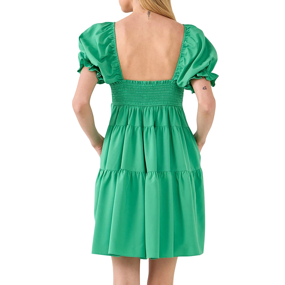 Buy โญ ENDLESS ROSE ๐ฉ women Classic Sweetheart Tiered Mini with Puff Sleeves ๐ฏ 2 Buy โญ ENDLESS ROSE ๐ฉ women Classic Sweetheart Tiered Mini with Puff Sleeves ๐ฏ - Image 2