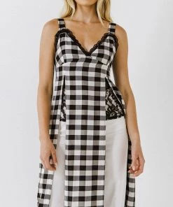 Hot Sale 🥰 ENDLESS ROSE 👩 women Lace Underlay Gingham Cami Top ✔️ -White Mountain Shop 8c03dac610fd49738e41c060e57ac1fe 1080x
