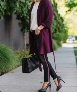 Brand new 🔔 Lysse 👩 women Pearl Trench 🧥 Coat in Fig 💯