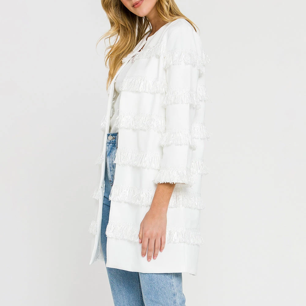 Top 10 😀 ENDLESS ROSE 👩 women Fringe Detail Jacket ❤️ 2 Top 10 😀 ENDLESS ROSE 👩 women Fringe Detail Jacket ❤️ - Image 2