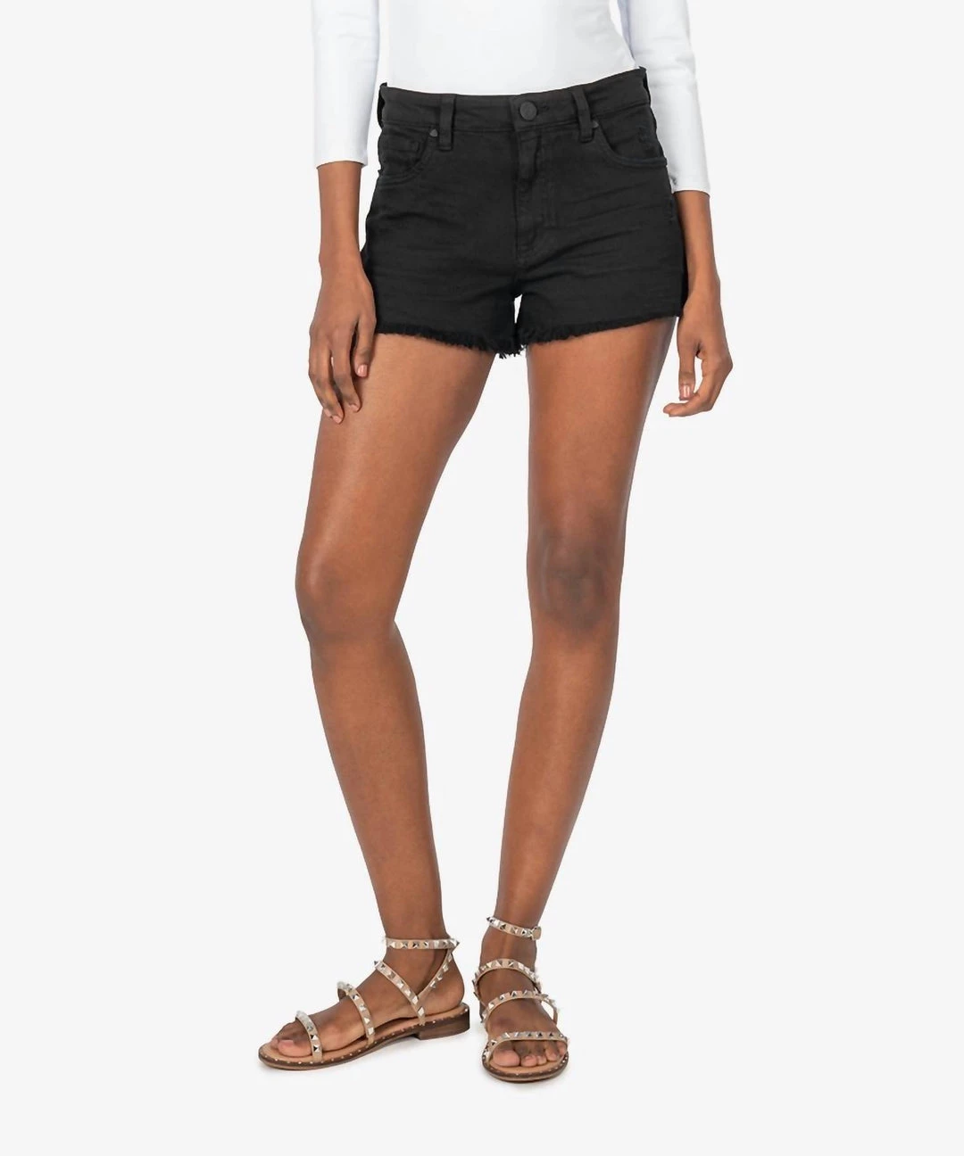 Best Sale 🔔 Kut From The Kloth 👩 women JANE HI/RISE BLACK SHORT in Black ✨ 1 Best Sale 🔔 Kut From The Kloth 👩 women JANE HI/RISE BLACK SHORT in Black ✨