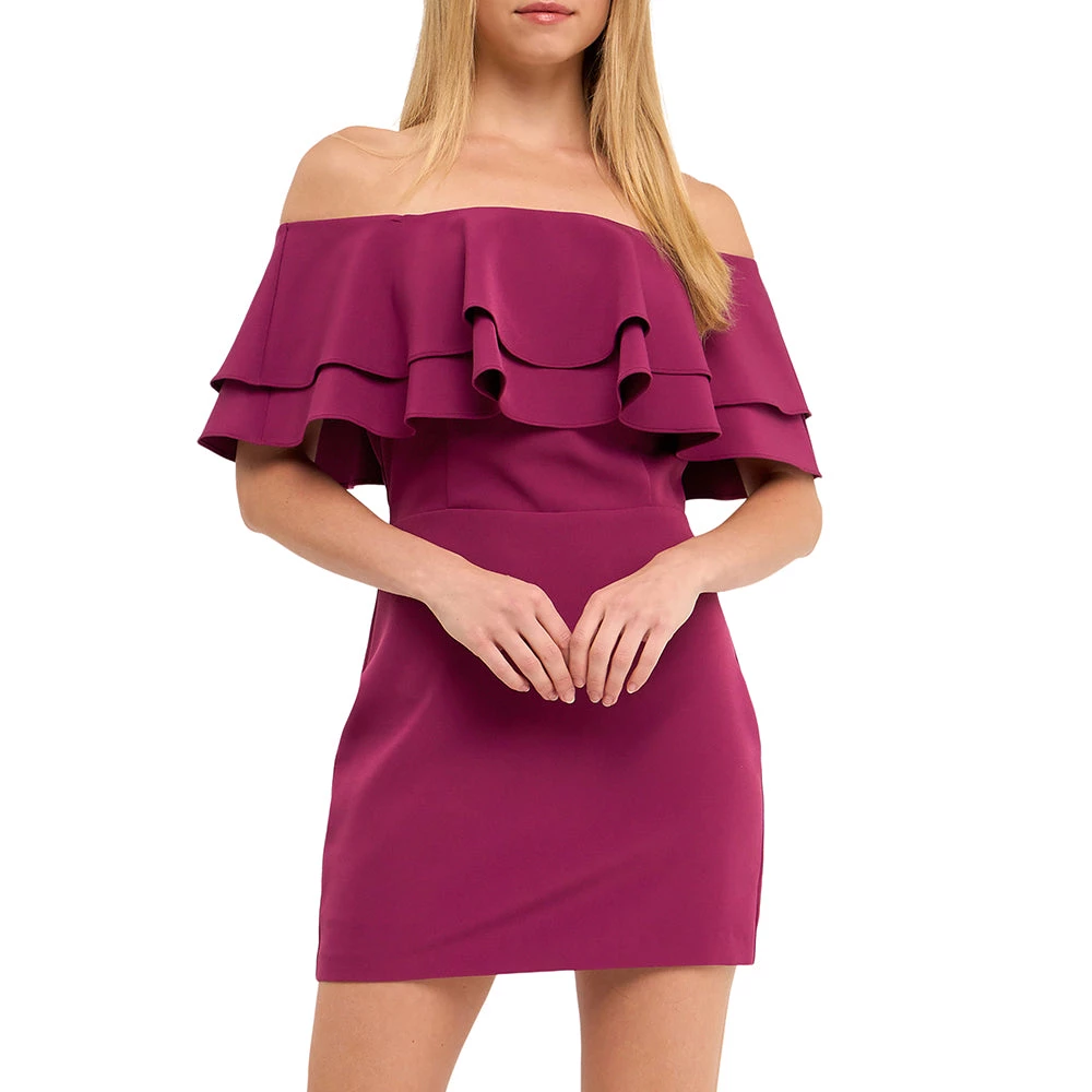 Deals 💯 ENDLESS ROSE 👩 women Ruffled Off Shoulder Mini 👗 Dress ✨ 1 Deals 💯 ENDLESS ROSE 👩 women Ruffled Off Shoulder Mini 👗 Dress ✨