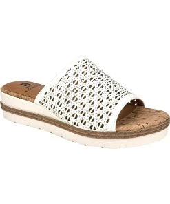 Budget 🎉 White Mountain Natasha 👩 Womens Slip On Open Toe Wedge 🩴 Sandals 🔔