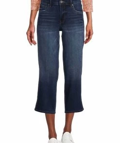 Flash Sale 🥰 Kut From The Kloth 👩 women Charlotte High Rise Fab At Fit Technique Culoutte Crop 👖 Jeans in Resolved 🔔
