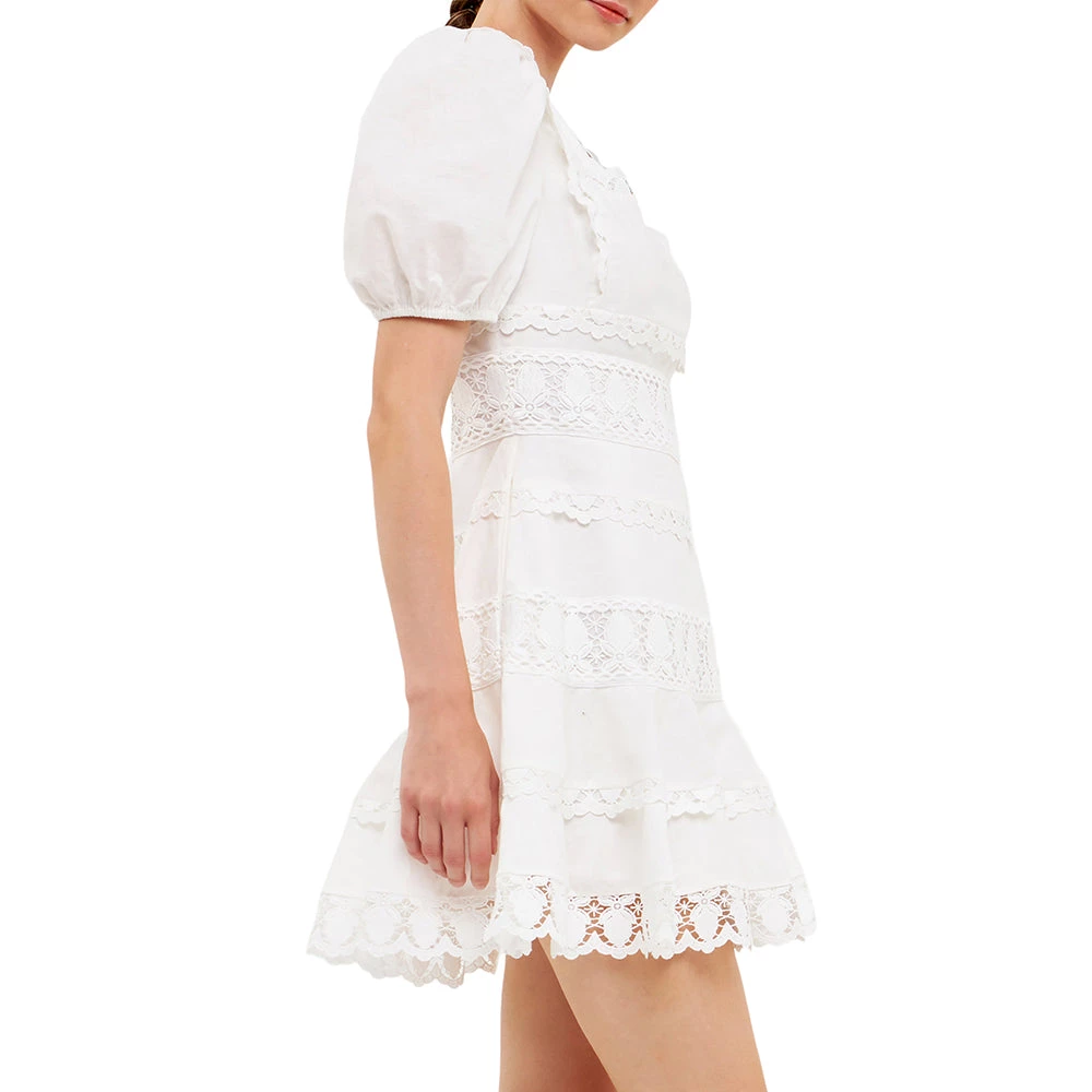 Hot Sale 👏 ENDLESS ROSE 👩 women Multi Lace Linen Mini 👗 Dress 👍 3 Hot Sale 👏 ENDLESS ROSE 👩 women Multi Lace Linen Mini 👗 Dress 👍 - Image 3