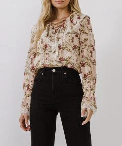 Brand new ๐ ENDLESS ROSE ๐ฉ women Heart Vine Lace UP Blouse โจ