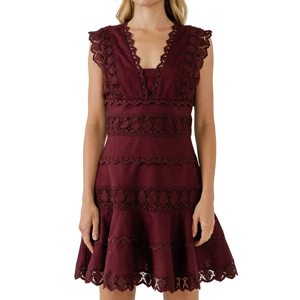 Cheapest โค๏ธ ENDLESS ROSE ๐ฉ women Plunging Neck Lace Trim ๐ Dress ๐ 4 Cheapest โค๏ธ ENDLESS ROSE ๐ฉ women Plunging Neck Lace Trim ๐ Dress ๐ - Image 4