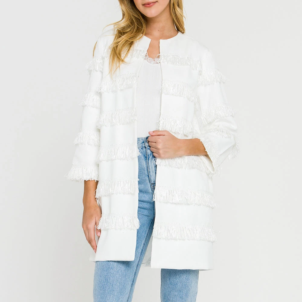 Top 10 😀 ENDLESS ROSE 👩 women Fringe Detail Jacket ❤️ 1 Top 10 😀 ENDLESS ROSE 👩 women Fringe Detail Jacket ❤️