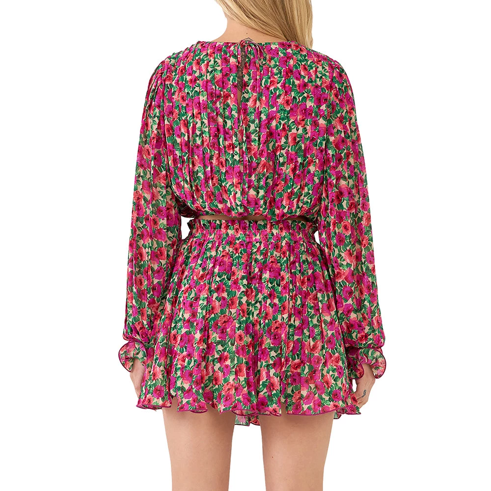 Best Sale 🎉 ENDLESS ROSE 👩 women Floral Pleated Bubbled Top 🛒 2 Best Sale 🎉 ENDLESS ROSE 👩 women Floral Pleated Bubbled Top 🛒 - Image 2