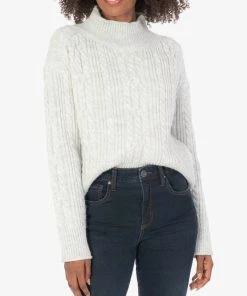 Cheapest ✔️ Kut From The Kloth 👩 women Leona Ribbed Sweater in Grey ⌛