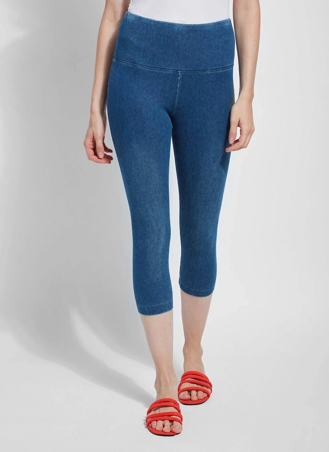 Outlet π₯ Lysse π© women Denim Capri Legging in Mid Wash π 1 Outlet π₯ Lysse π© women Denim Capri Legging in Mid Wash π