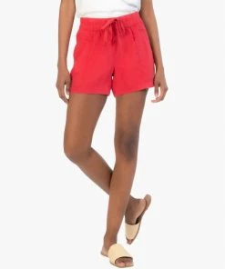 Discount ✨ Kut From The Kloth 👩 women Smocked Waist Short With Drawstring in Tomato 😀