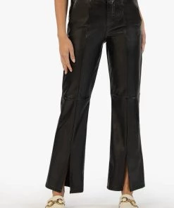 Cheapest 😉 Kut From The Kloth 👩 women Ellery Front Hem Slit Crop Pants in Black 💯
