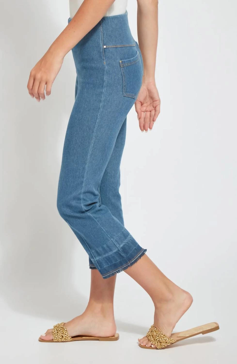 Deals ๐ Lysse ๐ฉ women Daria Contrast Hem Crop Denim Pant: in Mid Wash ๐ 2 Deals ๐ Lysse ๐ฉ women Daria Contrast Hem Crop Denim Pant: in Mid Wash ๐ - Image 2